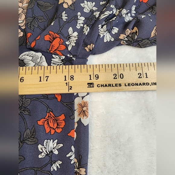 Loft Floral Women's Boat Neck 3/4 Ruffle Sleeve Top, EUC, Size Small Petite - Picture 5 of 7